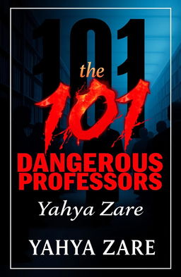 A cover image for a book titled 'The 101 Dangerous Professors' by Yahya Zare, featuring a striking design that captures the essence of danger and academia