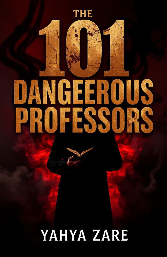 A striking book cover design for 'The 101 Dangerous Professors' by Yahya Zare