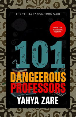 A gripping and bold cover design for the book titled 'The 101 Dangerous Professors' written by Yahya Zare