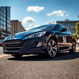 A sleek and elegant 2010 Peugeot 508 coupé, showcasing its modern design features with a long hood, streamlined silhouette, and stylish rear