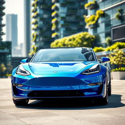 A futuristic design of the Tesla Model 2 electric car, showcasing sleek lines and an aerodynamic shape