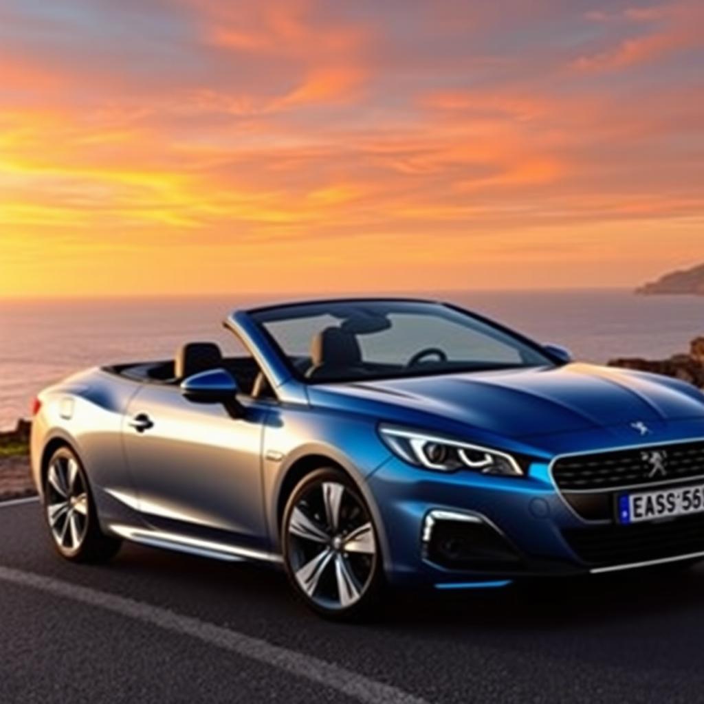 A stunning Peugeot 508 convertible, showcasing its sleek and modern design