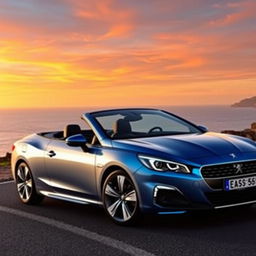 A stunning Peugeot 508 convertible, showcasing its sleek and modern design