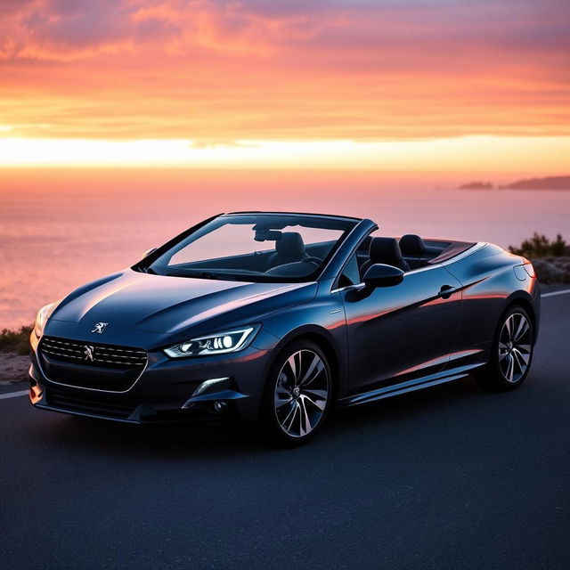 A stunning Peugeot 508 convertible, showcasing its sleek and modern design