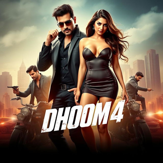 A dynamic film poster for 'Dhoom 4', a sexy, stylish crime drama and action-adventure sequel to a popular franchise