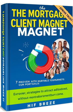 Create a visually engaging book cover for 'The Mortgage Client Magnet: 7 Proven Strategies to Attract and Nurture High-Value Borrowers Without Wasting Time or Leads'