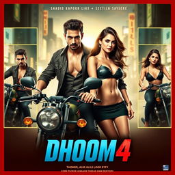 An enticing film poster for 'Dhoom 4', a sequel to a renowned movie franchise