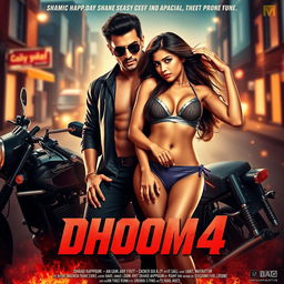 An enticing film poster for 'Dhoom 4', a sequel to a renowned movie franchise