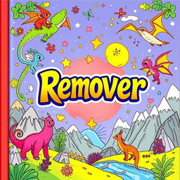 Uma capa vibrante e envolvente para um livro de colorir chamado 'Remover', destinado a crianças de 9 a 11 anos
