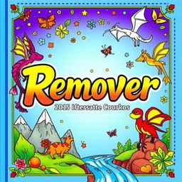 Uma capa vibrante e envolvente para um livro de colorir chamado 'Remover', destinado a crianças de 9 a 11 anos