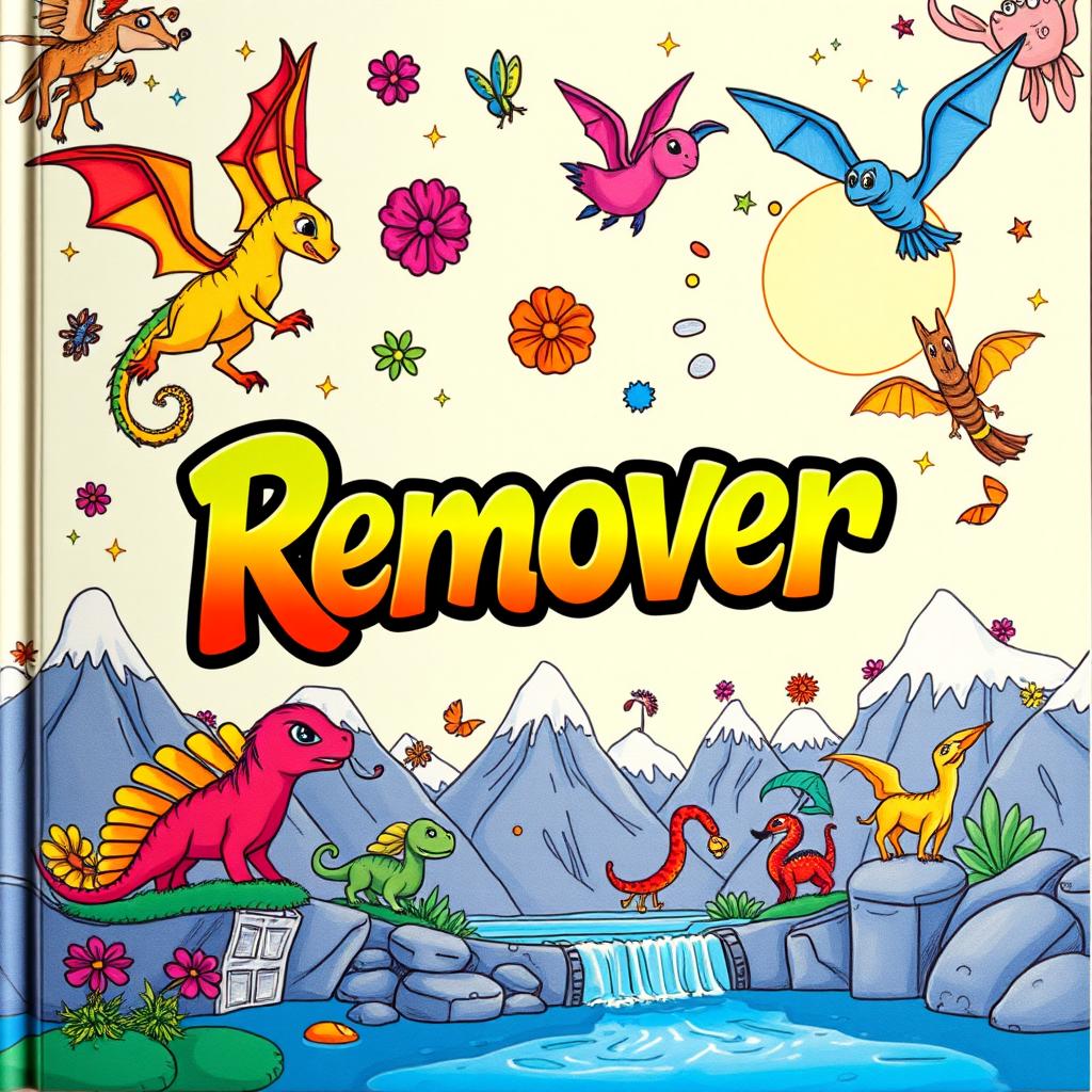 Uma capa vibrante e envolvente para um livro de colorir chamado 'Remover', destinado a crianças de 9 a 11 anos