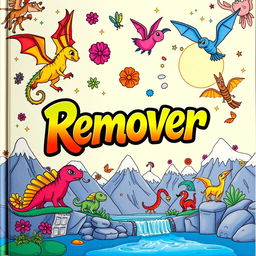 Uma capa vibrante e envolvente para um livro de colorir chamado 'Remover', destinado a crianças de 9 a 11 anos