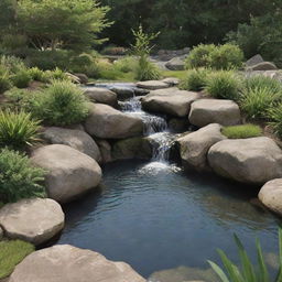 Generate a completely lifelike image of a natural landscape, eschewing any water features.