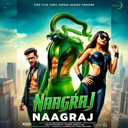 A vertical film poster for the Indian comics-based superhero movie titled 'Naagraj'
