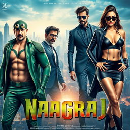 A vertical film poster for the Indian comics-based superhero movie titled 'Naagraj'