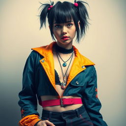 A stylish femboy dressed in small, alluring clothes that blur traditional gender lines, creating an ambiguity that makes them appear like a girl at first glance