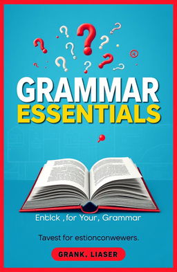 A visually captivating ebook cover design for 'Grammar Essentials' tailored for English learners