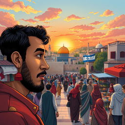 A thought-provoking and detailed illustration of Israel from the perspective of an Arab individual