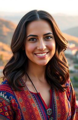 A portrait of a beautiful individual representing a blend of Arab and Jewish heritage