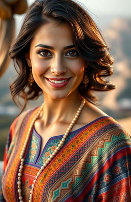 A portrait of a beautiful individual representing a blend of Arab and Jewish heritage