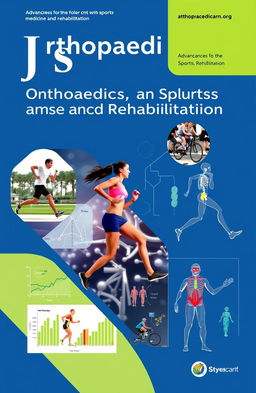 An academic journal cover design showcasing the fields of orthopaedics, sports science, and rehabilitation