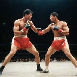 A vivid, dynamic image of two fighters: 'Chico Alicate', muscular with a confident gaze, and 'Tonho Couve Flor', bulky and wild-eyed, squaring off in a well-lit, crowded arena