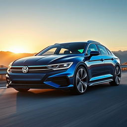 An incredible 2025 VW Passat GSX, featuring a sleek and modern design with sharp lines and a sporty silhouette