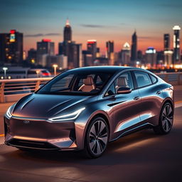 An incredible 2026 Samsung electric sedan, showcasing a sleek and futuristic design with smooth lines and an aerodynamic body