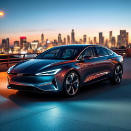 An incredible 2026 Samsung electric sedan, showcasing a sleek and futuristic design with smooth lines and an aerodynamic body