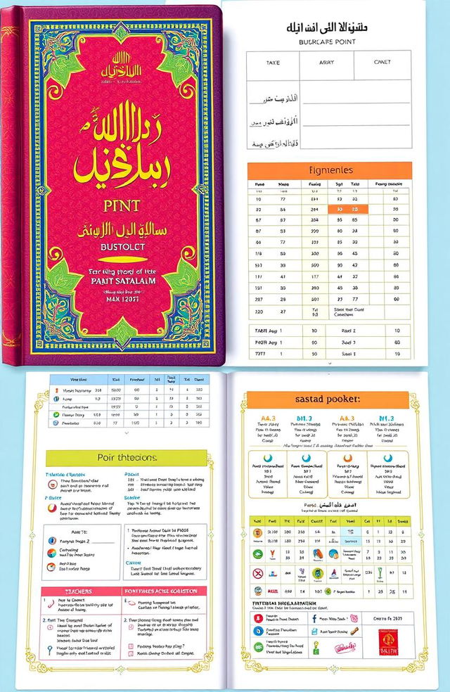 A detailed illustration of a point addition booklet designed for students (santri) at the PPM Baitussalam Islamic boarding school