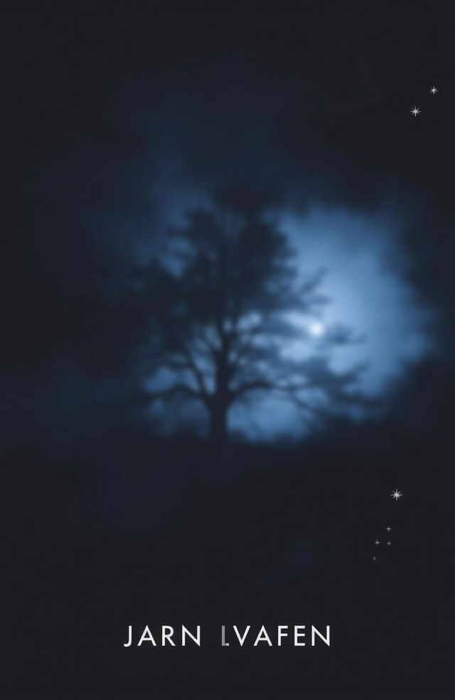 A mysterious book cover featuring a dark background, possibly black or dark blue, with a blurred or foggy image that evokes feelings of secrecy and mystery