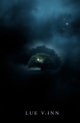 A mysterious book cover featuring a dark background, possibly black or dark blue, with a blurred or foggy image that evokes feelings of secrecy and mystery