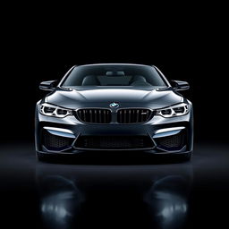 A sleek and modern BMW M4 positioned against a striking black background
