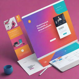 A captivating online marketing agency advertisement featuring striking digital designs, compelling taglines, and vibrant colors.