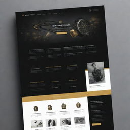 An impressive online marketing agency advertisement featuring a striking layout in black and gold with digital elements, compelling taglines and luxurious appeal.