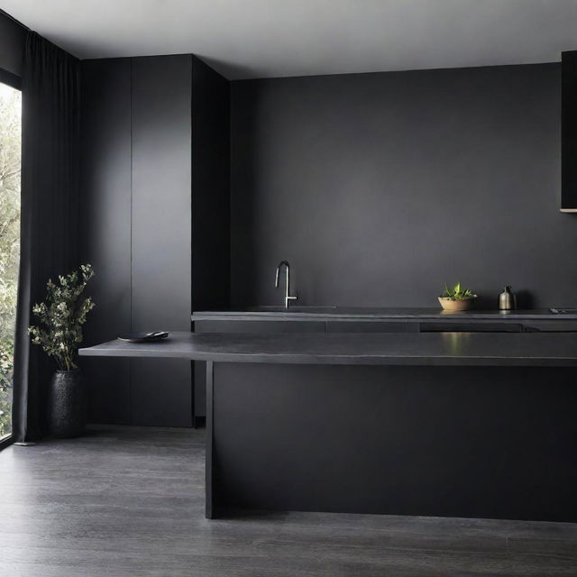 A sleek, modern design layout featuring black and metallic elements