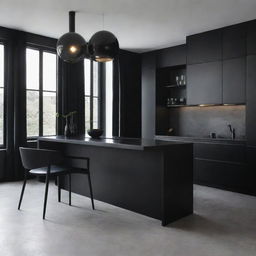 A sleek, modern design layout featuring black and metallic elements