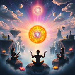 A surreal and mystical scene depicting the concept of manifestation