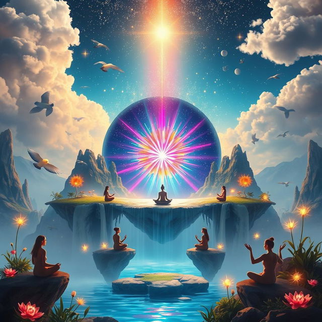 A surreal and mystical scene depicting the concept of manifestation