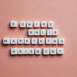 An image of distinct, professionally styled letters spelling out 'Online Marketing Agency', suitable for use as part of a brand's visual identity