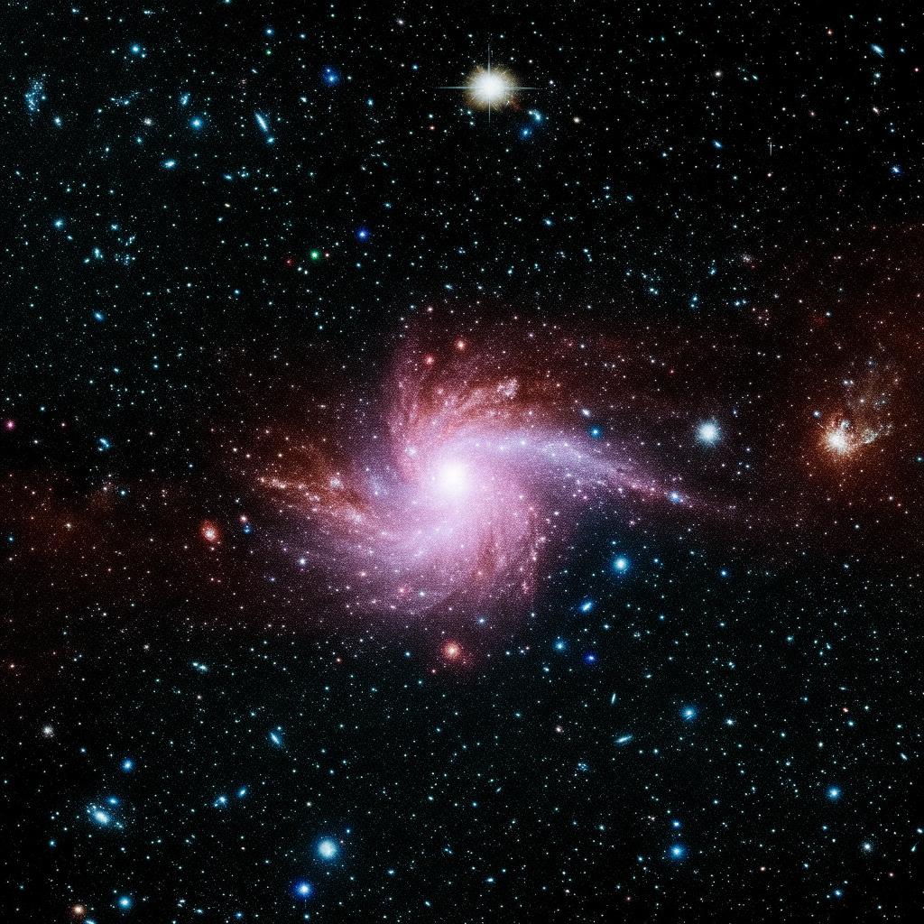 An awe-inspiring view of the observable universe showing galaxies, clusters, nebulae, stars, and other celestial bodies in diverse, vibrant colors.