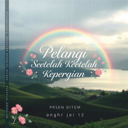 A book cover design for an anthology titled 'Pelangi Setelah Kepergian'