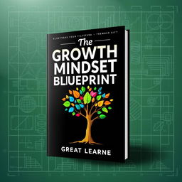 A dynamic and engaging book cover for 'The Growth Mindset Blueprint' written by Great Learner