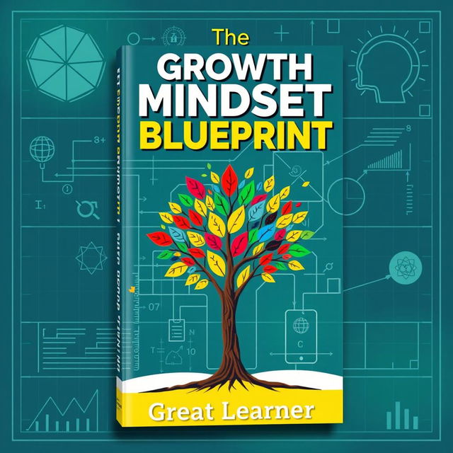 A dynamic and engaging book cover for 'The Growth Mindset Blueprint' written by Great Learner