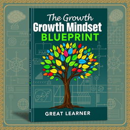 A dynamic and engaging book cover for 'The Growth Mindset Blueprint' written by Great Learner