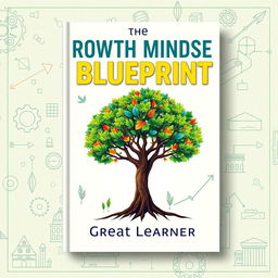 A captivating book cover for 'The Growth Mindset Blueprint' by Great Learner