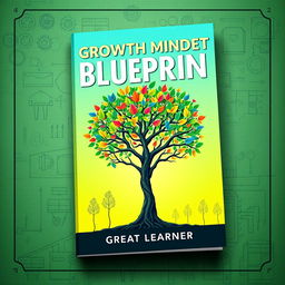 A captivating book cover for 'The Growth Mindset Blueprint' by Great Learner