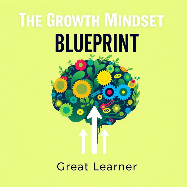 An eye-catching book cover for 'The Growth Mindset Blueprint' written by Great Learner