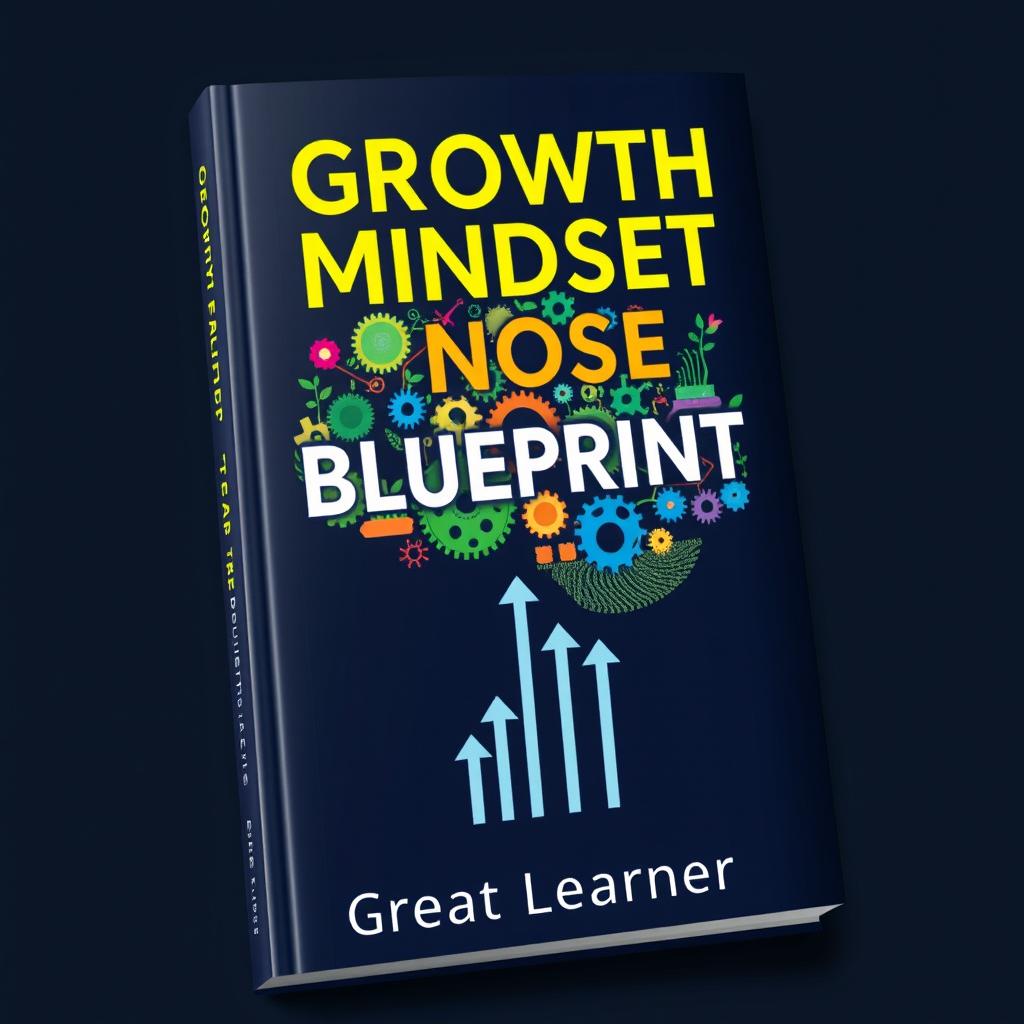 An eye-catching book cover for 'The Growth Mindset Blueprint' written by Great Learner