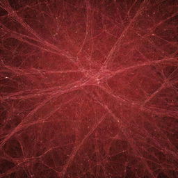 An intricate illustration of a red-colored neural network, symbolizing complex connections and information processing